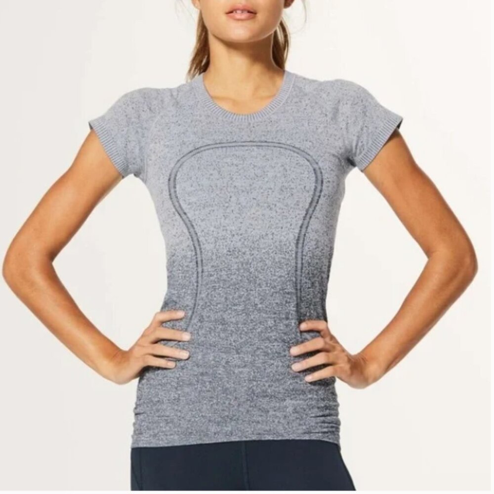 Lululemon Swiftly Tech Short Sleeve Ombré Grey EUC size 4